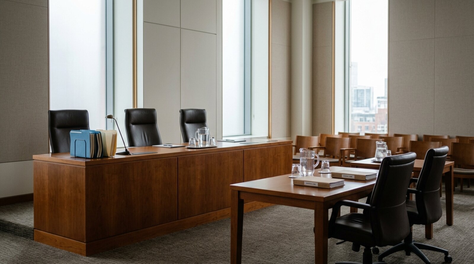 A meeting room arranged for an independent school admission appeal hearing